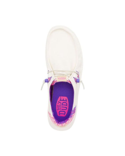Hey Dude Wendy Peak Chambray Woven sneakers platform in tessuto bianco