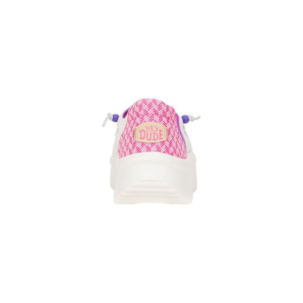Hey Dude Wendy Peak Chambray Woven sneakers platform in tessuto bianco