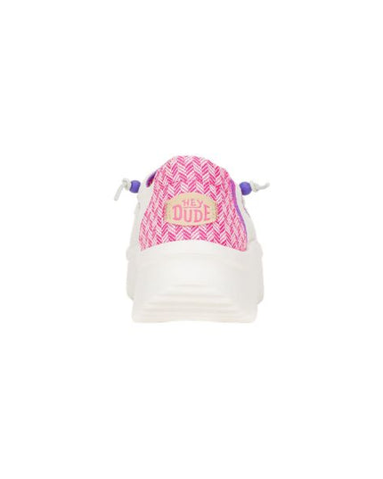 Hey Dude Wendy Peak Chambray Woven sneakers platform in tessuto bianco