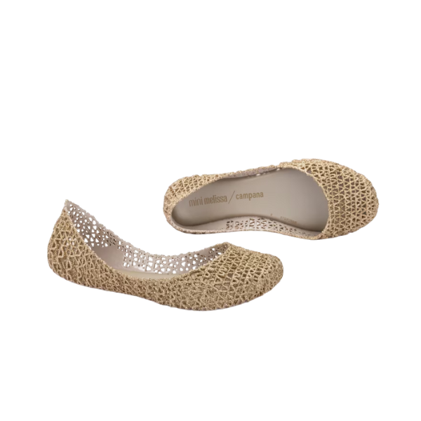 Mini Melissa Campana Papel Inf ballerine con glitter applicato