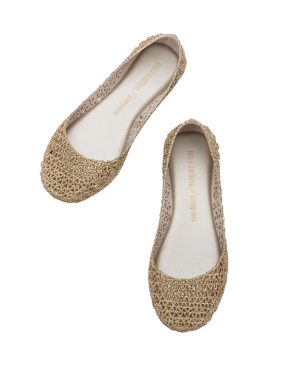 Mini Melissa Campana Papel Inf ballerine con glitter applicato