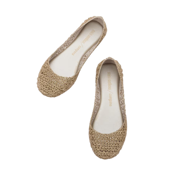 Mini Melissa Campana Papel Inf ballerine con glitter applicato