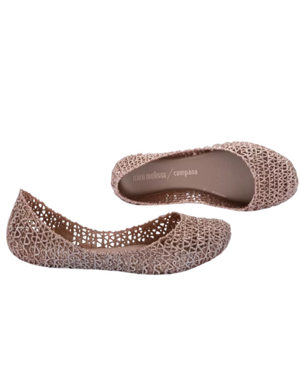 Mini Melissa Campana Papel Inf ballerine con glitter applicato