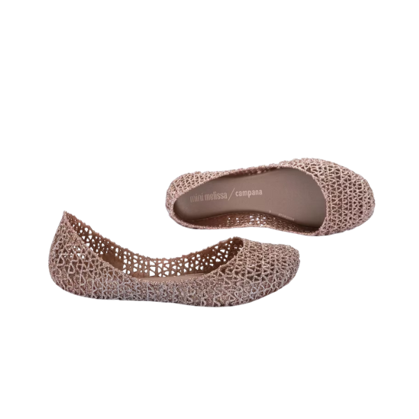 Mini Melissa Campana Papel Inf ballerine con glitter applicato