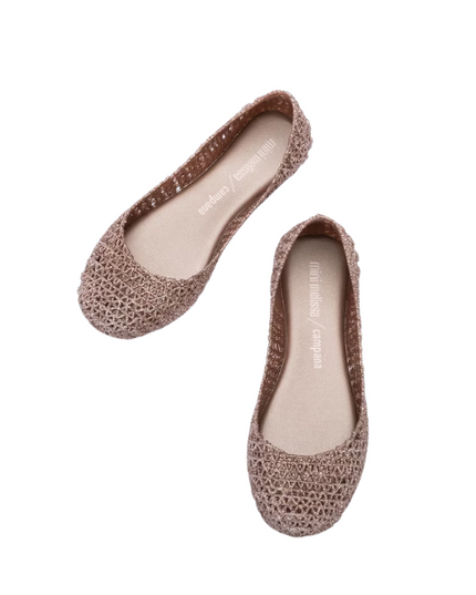 Mini Melissa Campana Papel Inf ballerine con glitter applicato