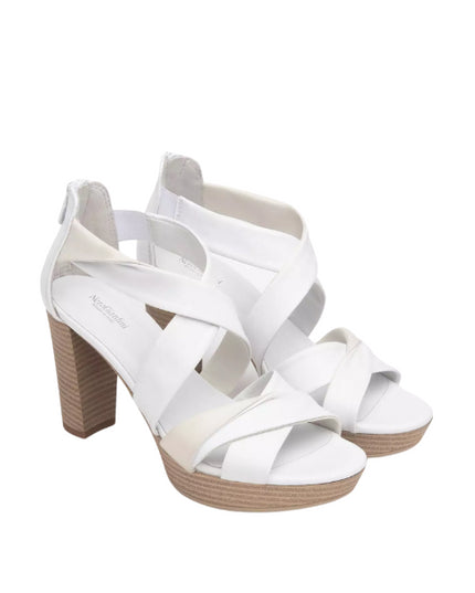 Nero Giardini sandali in pelle con tacco a blocco effetto legno e plateau