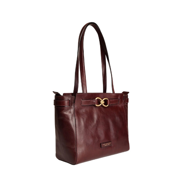 The Bridge Borsa shopper in pelle  ISOTTA Mosto