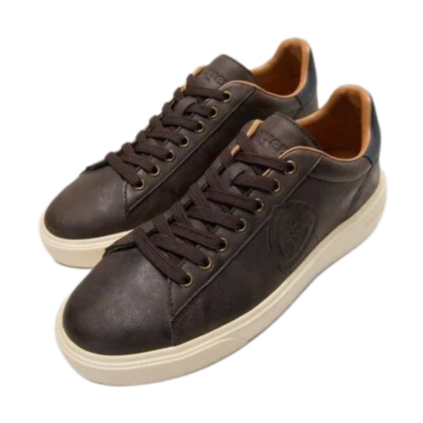 Blauer Sneaker Uomo Dark Brown Navy