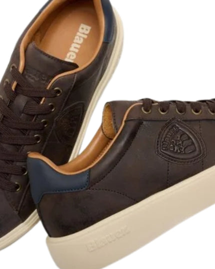 Blauer Sneaker Uomo Dark Brown Navy