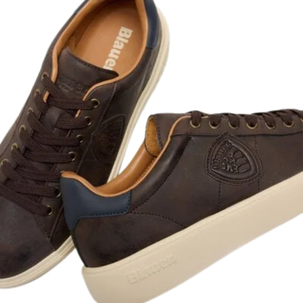 Blauer Sneaker Uomo Dark Brown Navy