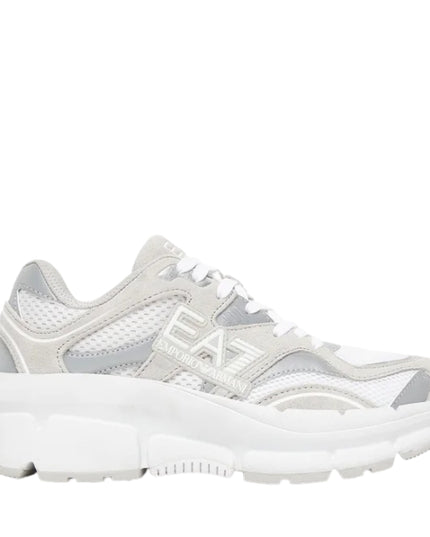 EA7 Sneaker Uomo White Vapor Blue Silver X8X237 XK425