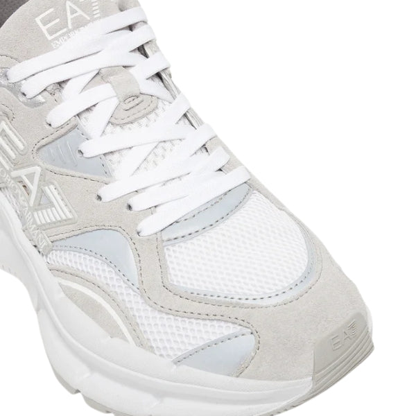 EA7 Sneaker Uomo White Vapor Blue Silver X8X237 XK425