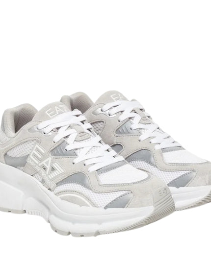 EA7 Sneaker Uomo White Vapor Blue Silver X8X237 XK425