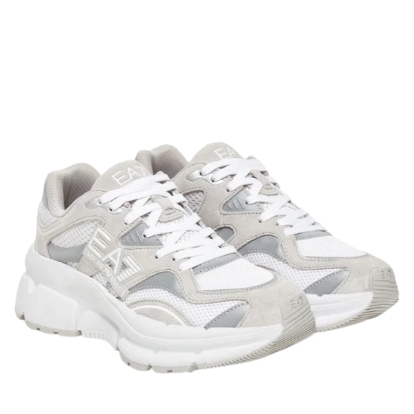 EA7 Sneaker Uomo White Vapor Blue Silver X8X237 XK425