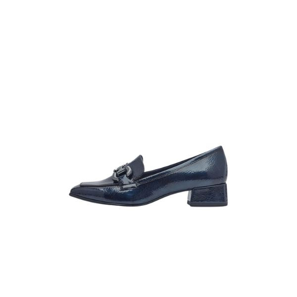 Tamaris Francesina In Vernice Blu Con Fibbia Decorativa