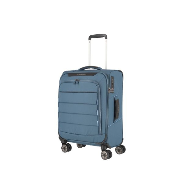 Travelite Skaii S trolley morbido con zip esterne blu