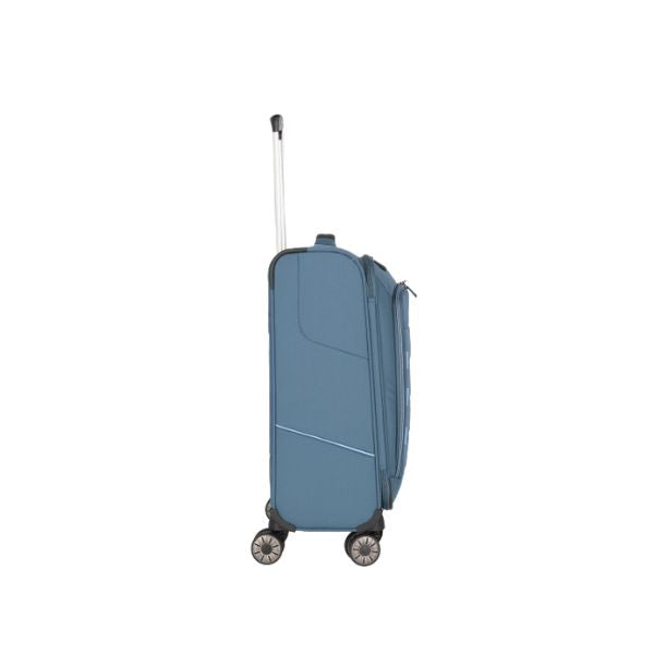 Travelite Skaii S trolley morbido con zip esterne blu