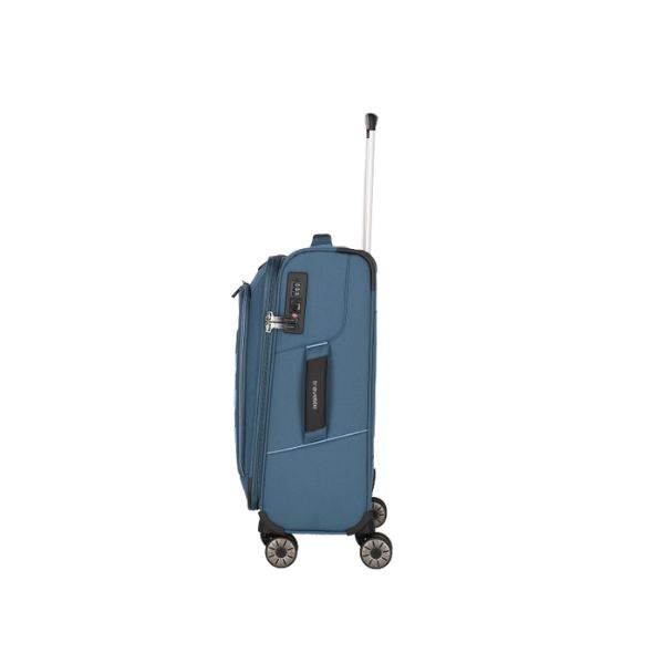 Travelite Skaii S trolley morbido con zip esterne blu