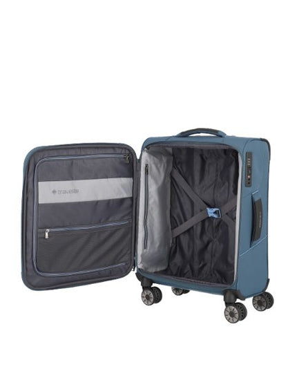 Travelite Skaii S trolley morbido con zip esterne blu