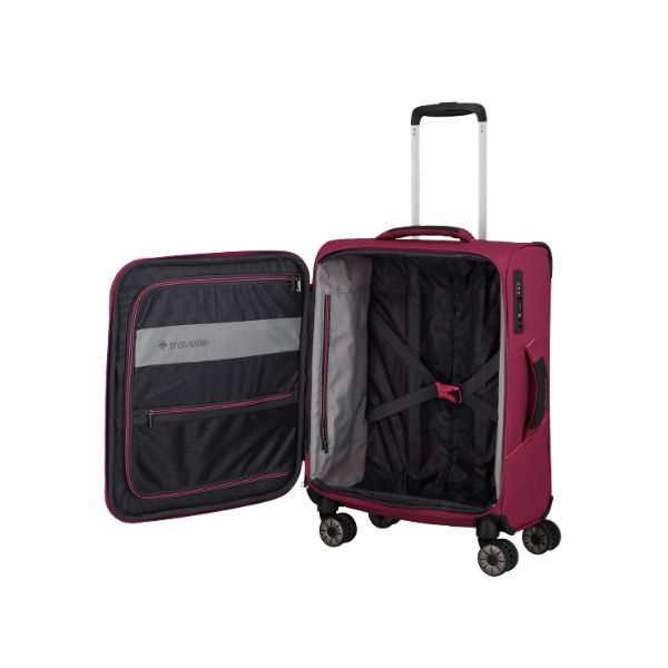 Travelite Skaii S trolley morbido con zip esterne rosso