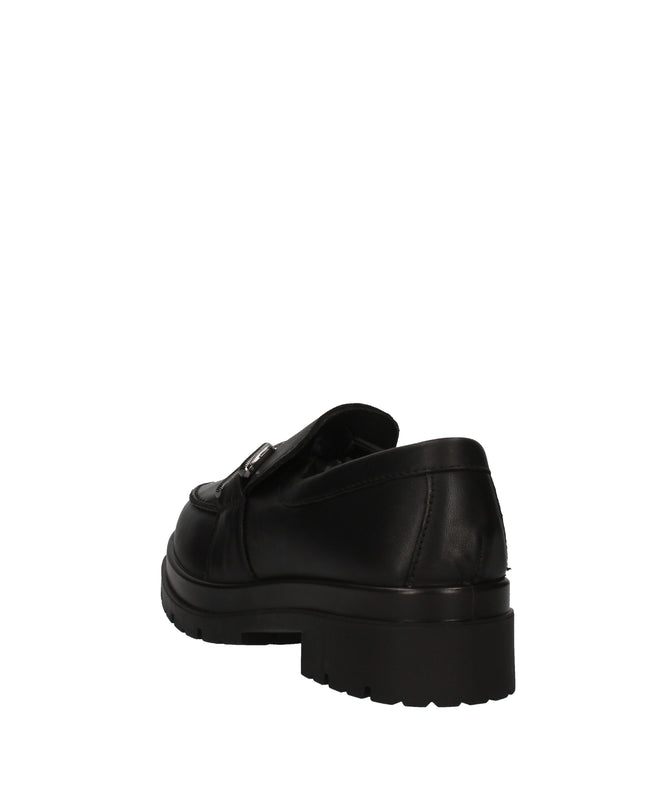 Enval Soft mocassini in pelle con tacco e accessorio