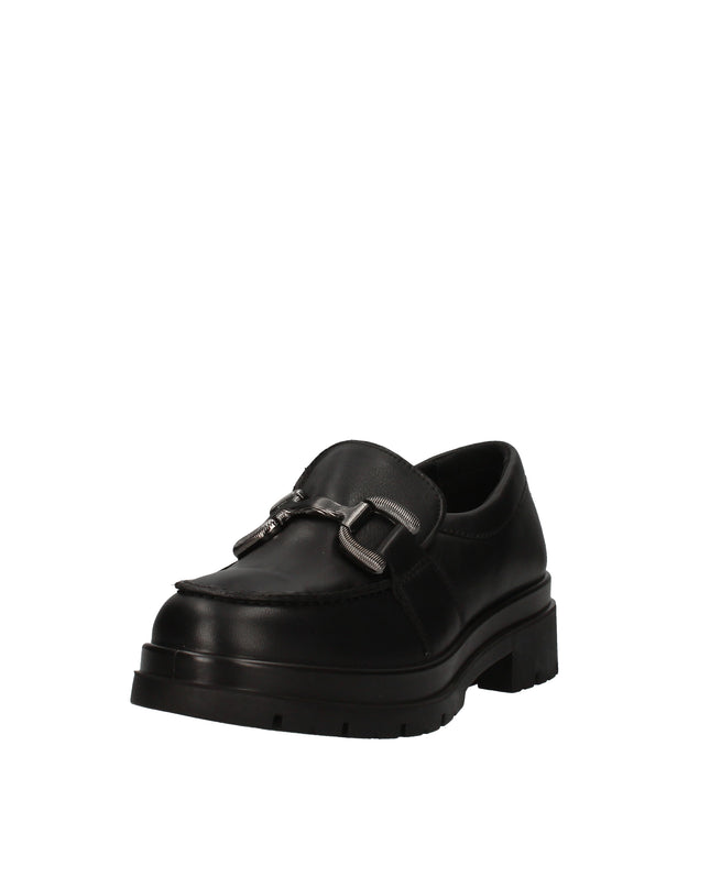 Enval Soft mocassini in pelle con tacco e accessorio