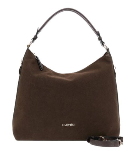 CAFENOIR C3YB0904 Borsa a spalla morbida effetto suede Testa di moro