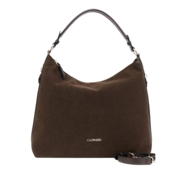 CAFENOIR C3YB0904 Borsa a spalla morbida effetto suede Testa di moro