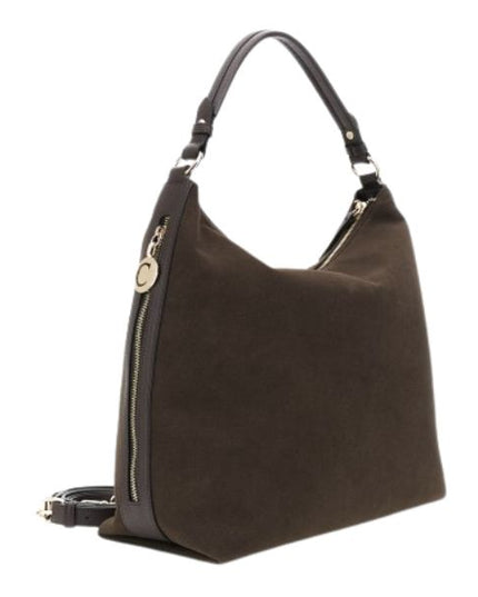 CAFENOIR C3YB0904 Borsa a spalla morbida effetto suede Testa di moro