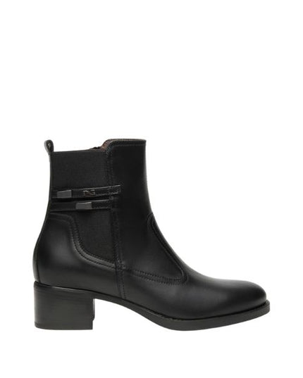 Nero Giardini Stivaletti Donna in Pelle e Tessuto Nero