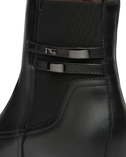 Nero Giardini Stivaletti Donna in Pelle e Tessuto Nero