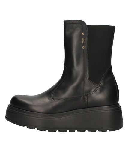 Nero Giardini I514901D stivaletti chelsea in pelle nera e tessuto