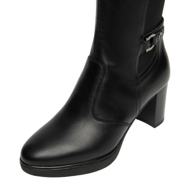 Nero Giardini Stivali Donna in Pelle e Tessuto I514600D Nero