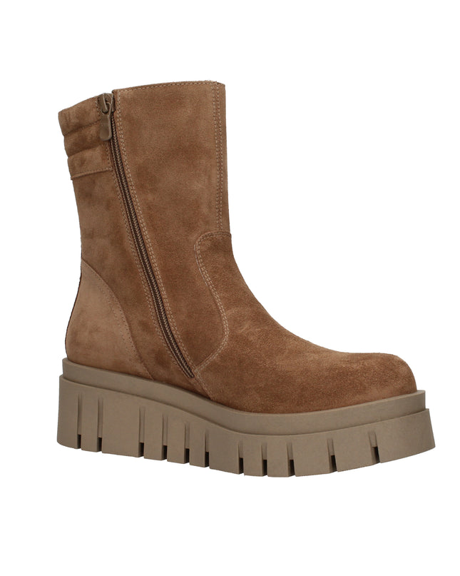 Nero Giardini I514914D stivaletti in suede color Mou con suola platform