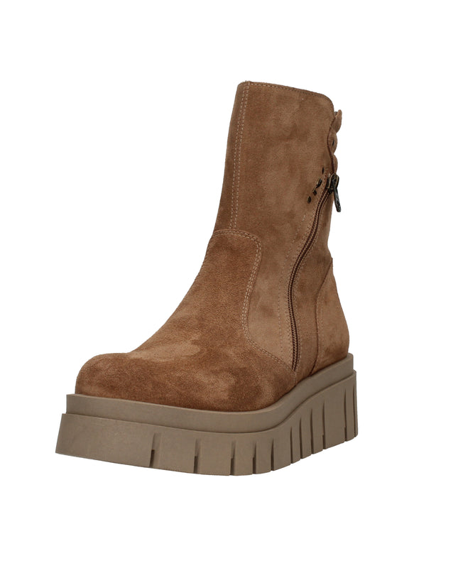 Nero Giardini I514914D stivaletti in suede color Mou con suola platform