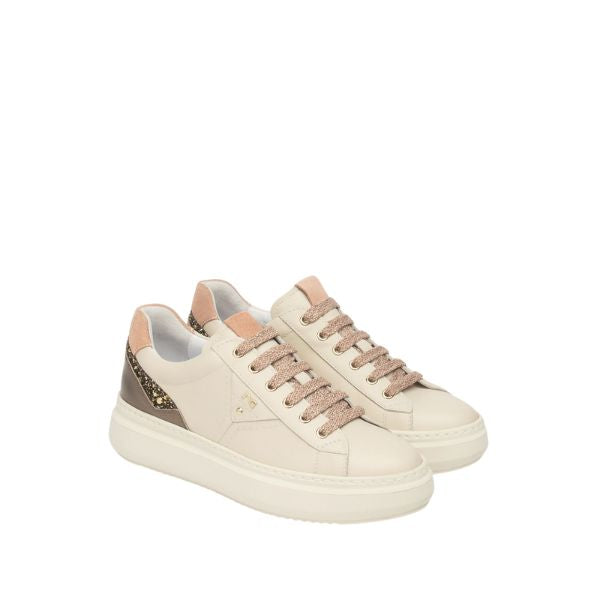 Nero Giardini Sneakers Donna in Pelle Suede e Materiale Tecnico Milk