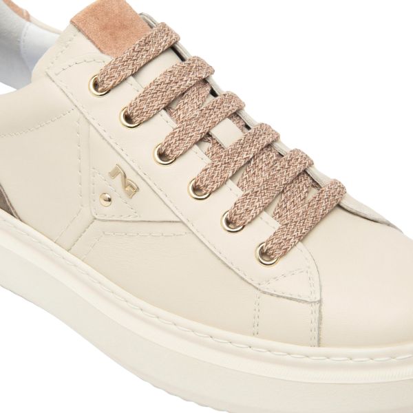 Nero Giardini Sneakers Donna in Pelle Suede e Materiale Tecnico Milk
