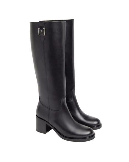 Nero Giardini Stivali Donna in Pelle Nero
