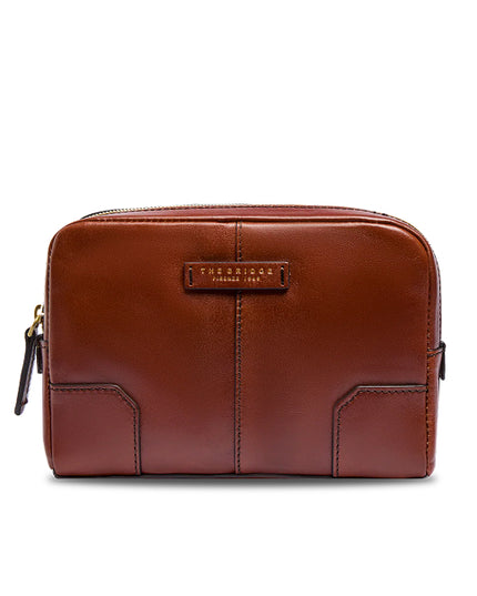The Bridge Vespucci Pochette uomo in pelle marrone con zip