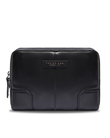 The Bridge Pochette uomo in pelle con zip VESPUCCI Nero