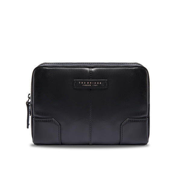 The Bridge Pochette uomo in pelle con zip VESPUCCI Nero