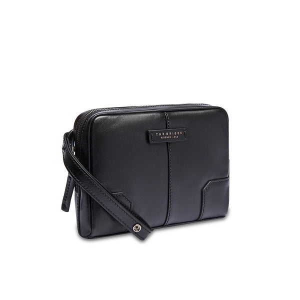 The Bridge Pochette uomo in pelle con zip VESPUCCI Nero