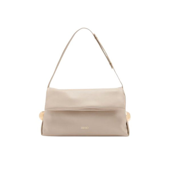 Liu Jo borsa a spalla beige morbida con dettagli dorati