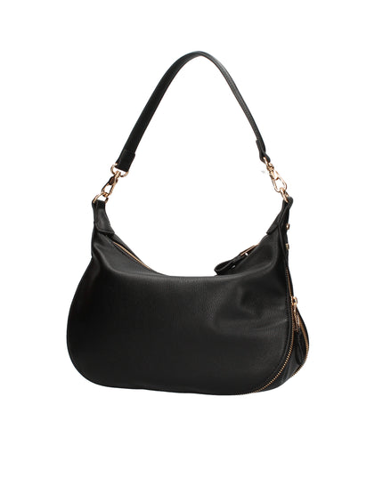 Liu Jo Borsa a mano con effetto bottalato zip laterale e tracolla logata nera