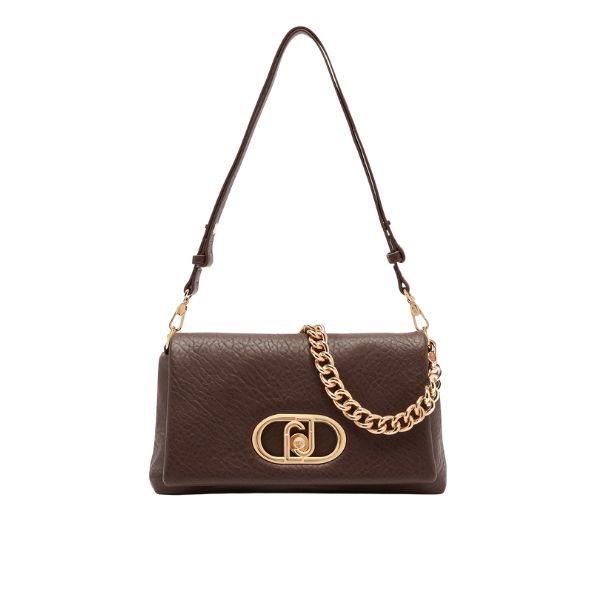 Liu Jo La Puffy media borsa marrone con logo metallico