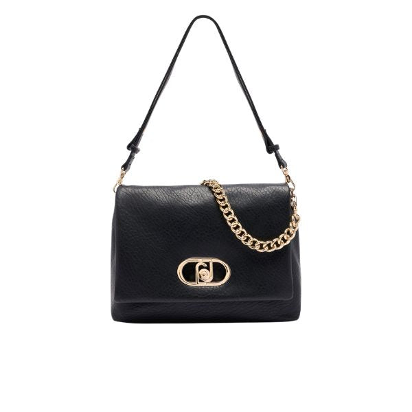 Liu Jo La Puffy grande borsa nera con logo metallico