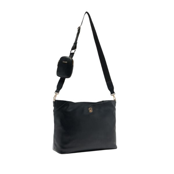 Liu Jo AF5035 E0077 borsa a spalla nera con accessorio
