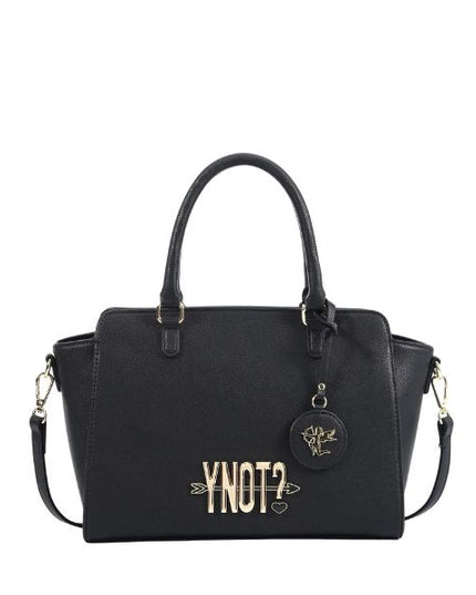 Ynot? Borsa bauletto con logo metallico