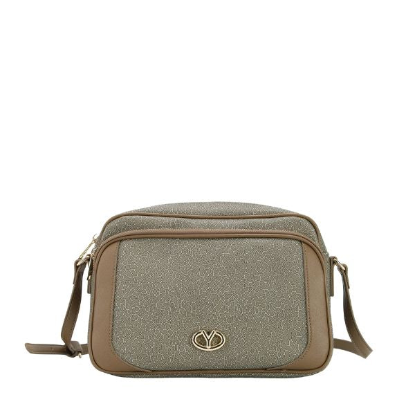 Ynot? Borsa A Tracolla Con Logo Metallico Frontale Marrone