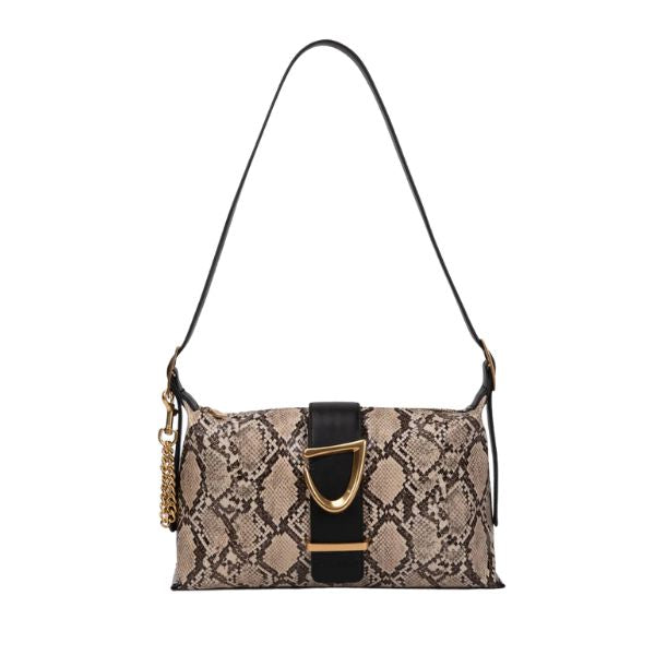 Gio Cellini P061 Borsa a spalla effetto pitonato con dettaglio dorato